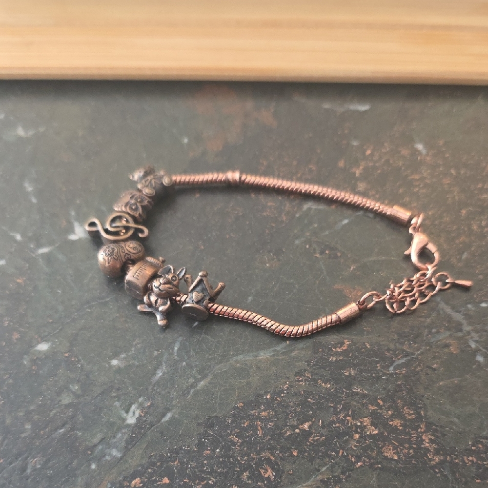 Pandora Style Elegant Copper Charm Bracelet
